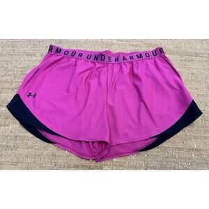 Women's Under Armour Tech Play Up Pink Shorts Size Small 3” Inseam 2XL